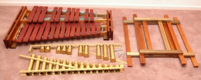 Making Marimbas - the P2 mini - marimba - the frame, bars & resonators all come apart easily