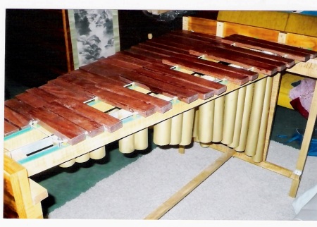 the finished DIY marimba