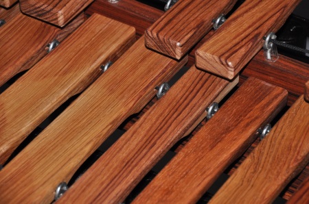 detail of Honduras rosewood marimba bars
