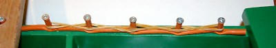 Rubber bands prevent noise on a School Orff xylophone