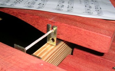 Using L brackets to support the marimba bars